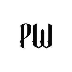 PW monogram logo design letter text name symbol monochrome logotype alphabet character simple logo