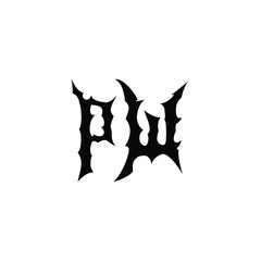 PW monogram logo design letter text name symbol monochrome logotype alphabet character simple logo