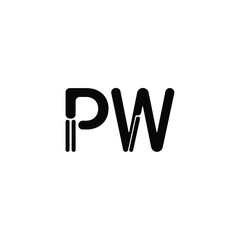 PW monogram logo design letter text name symbol monochrome logotype alphabet character simple logo