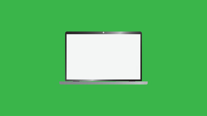 Laptop with green screen background, simple laptop icon, laptop design