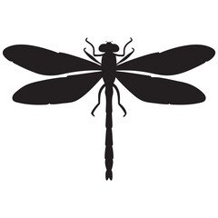 Dragonfly vector silhouette illustration black design white background
