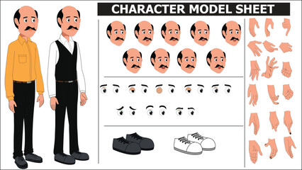 Indian Young Man Sprite Sheet | Rigged 2D Character with Lip Sync, Walk Cycle, Eye Blink, Eyebrow Expressions, and Hand Sync | Ready-to-Use for Animation