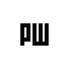 PW monogram logo design letter text name symbol monochrome logotype alphabet character simple logo