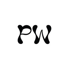 PW monogram logo design letter text name symbol monochrome logotype alphabet character simple logo
