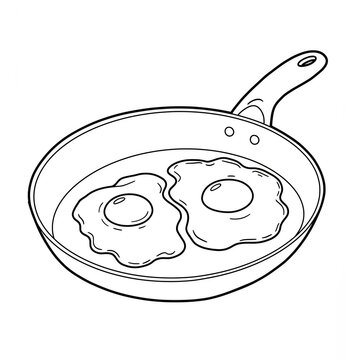 recommend clip art: fried eggs in a frying pan coloring 