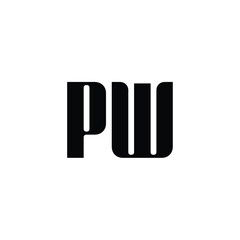 PW monogram logo design letter text name symbol monochrome logotype alphabet character simple logo