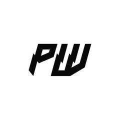 PW monogram logo design letter text name symbol monochrome logotype alphabet character simple logo