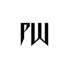 PW monogram logo design letter text name symbol monochrome logotype alphabet character simple logo