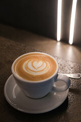 cup of coffee on a table