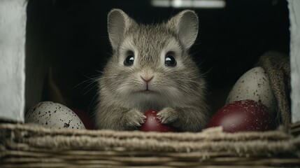 Easter Bunny Kit, Nest, Eggs, Springtime Arrival