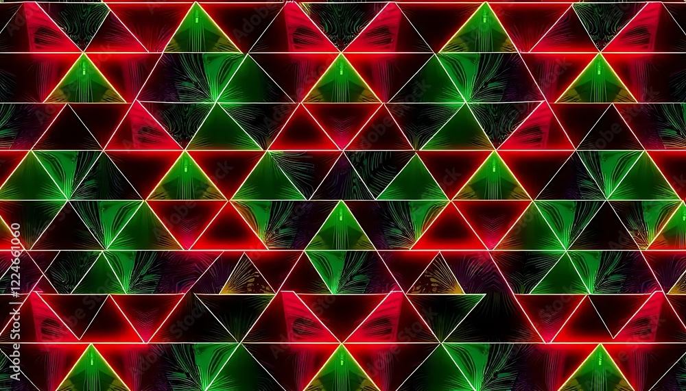Aufkleber abstract triangular pattern neon lights design