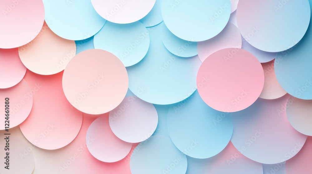 Poster minimalistic background with overlapping pastel circles on a white canvas, modern and clean design