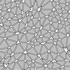 Abstract background with mosaic triangle shapes. Rounded solid shapes in frames. Medium triangle size. One-tone colored style. Repeatable pattern. Creative vector tiles. Seamless vector illustration.