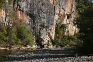 cave in the mountains on a summerday