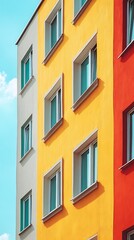 Fototapeta premium Modern Apartment Buildings under a Sunny Blue Sky