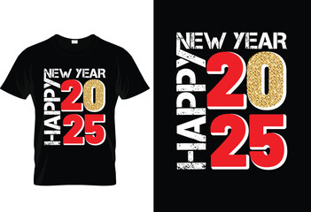 Happy new year creative typography t-shirt design