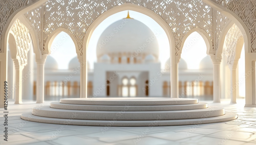Poster elegant architectural design with arches and domes in soft light