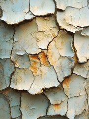 Obraz premium A texture of cracked clay with faint traces of dried paint.