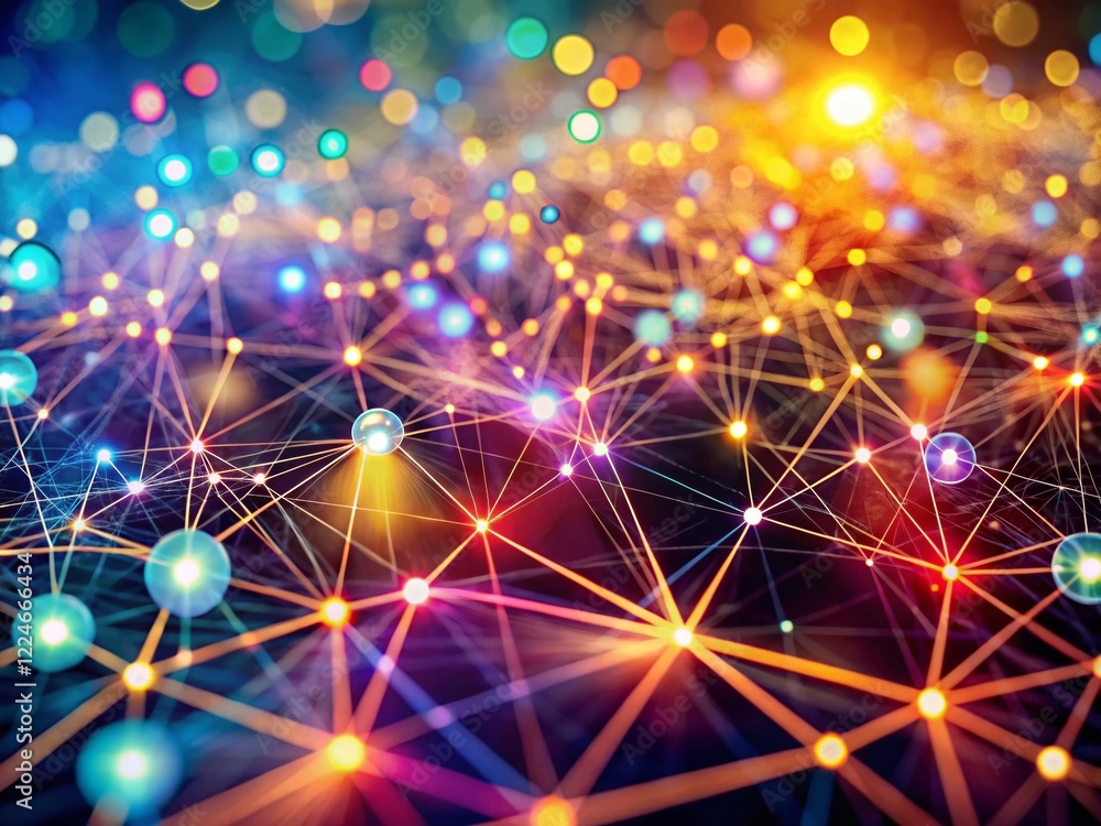Poster global network connection: bokeh abstract background