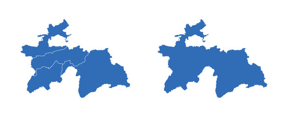 Tajikistan Map vector icon. Minimalistic Colorful Map of Tajikistan.