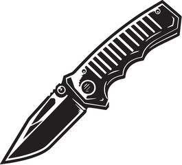 Black Utility Knife Silhouette Vector, High Quality Illustration on White Background