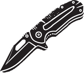 Black Utility Knife Silhouette Vector, High Quality Illustration on White Background