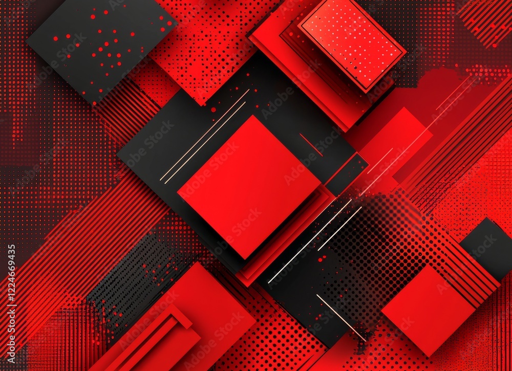 Poster abstract lines design on a background of red gradients