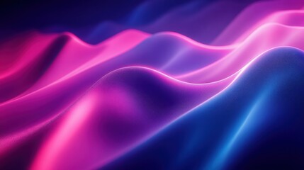 Obraz premium Abstract blend of neon pink and navy blue waves in a fluid gradient background, perfect for futuristic presentations.
