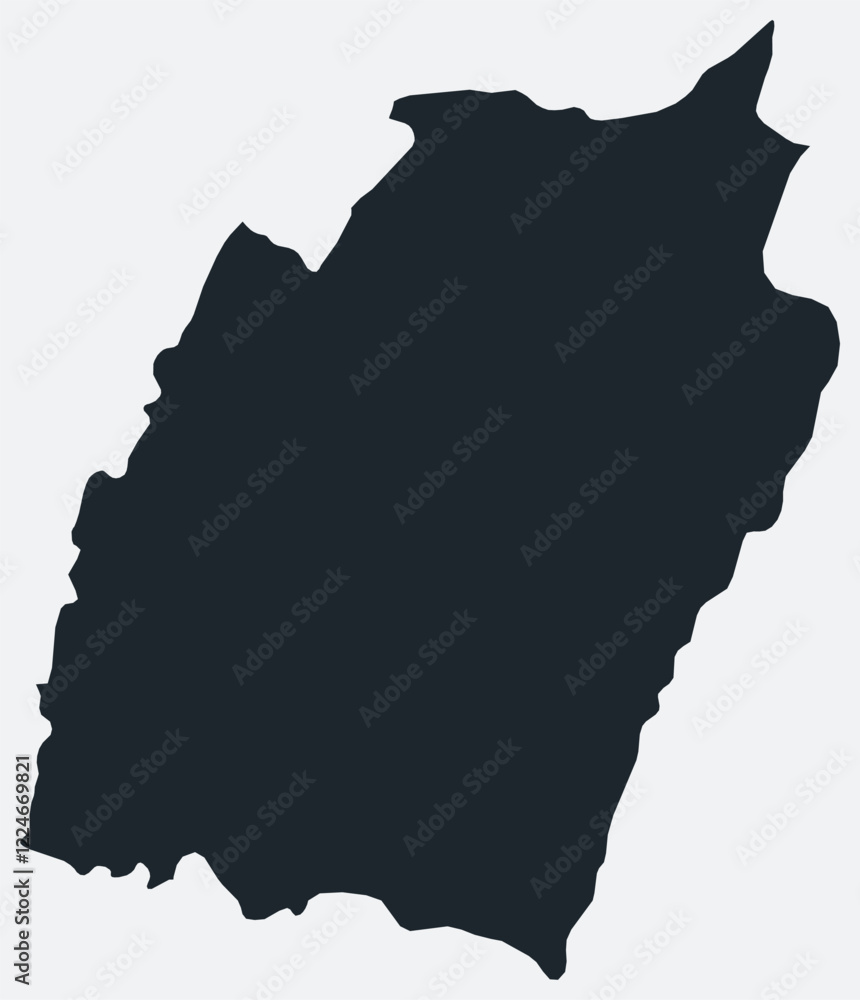 Poster manipur map. just a simple border map. shape of the state. flat blank manipur outline. vector bounda