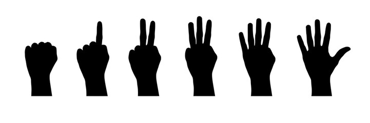 Obraz premium Hand Gestures - Finger Countdown