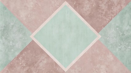 Abstract Geometric Dusty Rose and Mint Green Textured Background