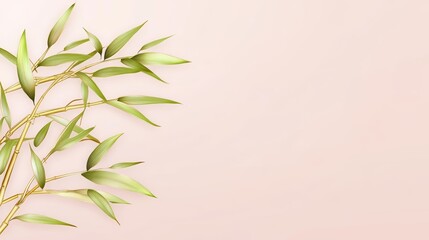 Fototapeta premium Elegant Bamboo Branches on Pink Background, Spa Serenity