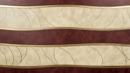 Obraz premium Elegant Beige And Burgundy Wave Pattern Design