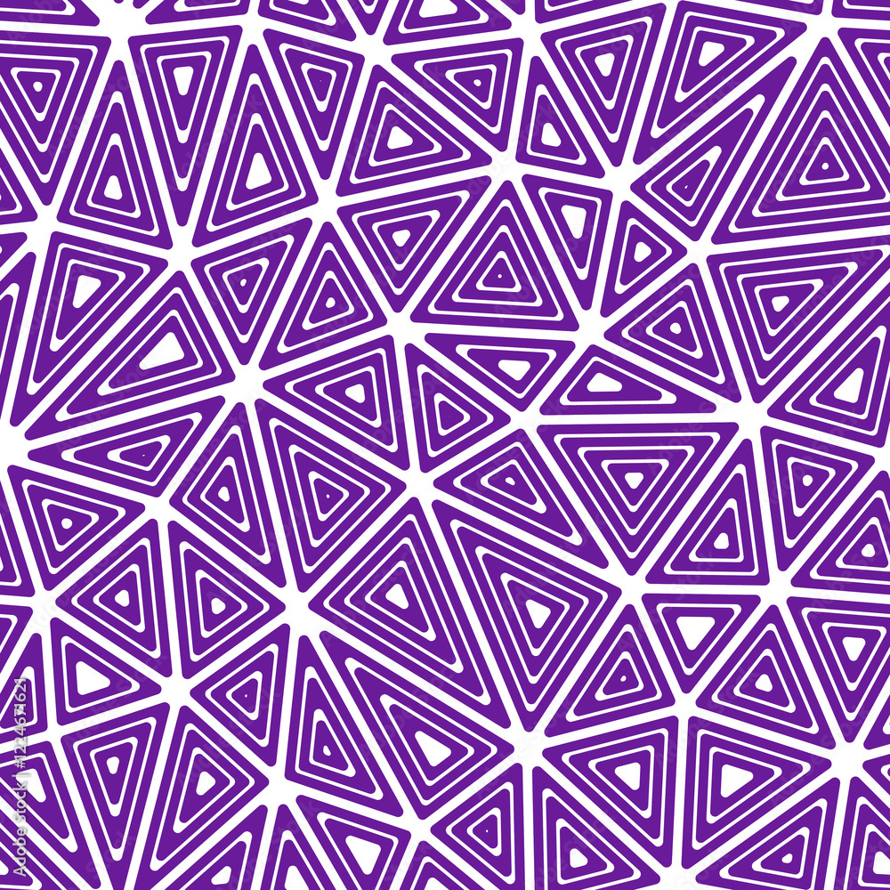 Poster triangles pattern. multiple repeated inner triangles. large shape size. solid color style. seamless 