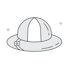 Travel Explorer Safari Hat Vector Icon Design