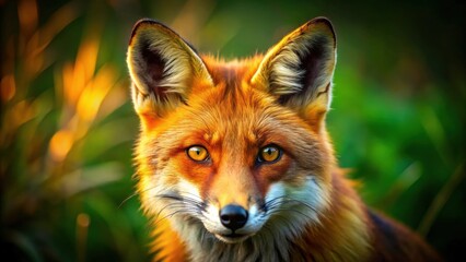 Obraz premium A Majestic Red Fox Portrait in Vibrant Natural Light