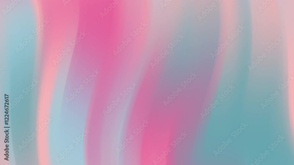 Poster an enchanting soft pink and blue gradient abstract background featuring flowing waves that create a 