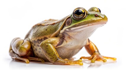 Fototapeta premium Green Frog on White Background