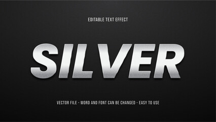 Silver 3d editable text effect