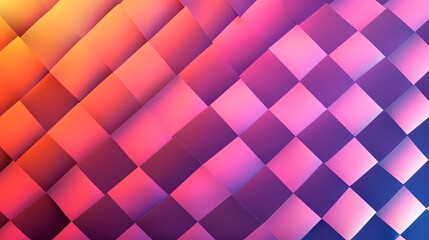 A checkered pattern of pink, purple, orange, and blue squares.