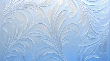 Elegant Blue Glass with Ornate Floral Pattern Design