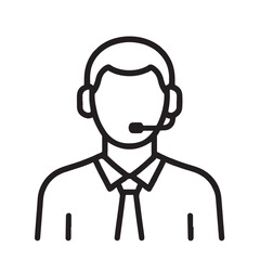 Customer Support Agent Icon Vector Illustration