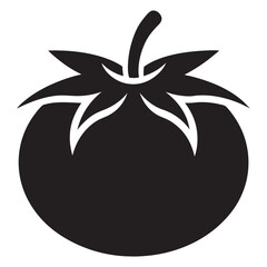 Tomato icon black silhouette illustration white background