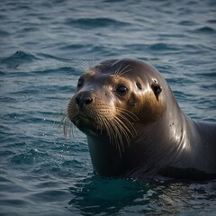 Fototapeta premium Sea lion for a logo for an ocean conservation group.