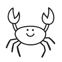 Cute Happy Crab Cartoon Drawing Printable