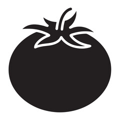 Tomato icon black silhouette illustration white background