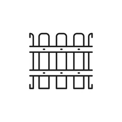 This fence outline icon symbolizes concepts like construction, renovation, and boundaries, making it ideal for design and architecture projects that need visual clarity and precision