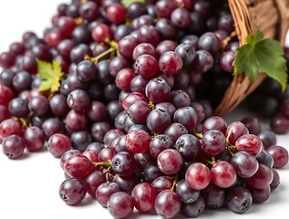 Fototapeta premium a basket of grapes in isolated background, generative ai