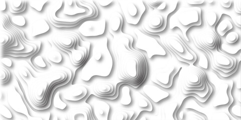 Topographic map. Geographic mountain relief. Abstract lines background. Lines Topographic contour lines map seamless pattern. Geographic mountain relief. Beautiful white color palette colors, waves.