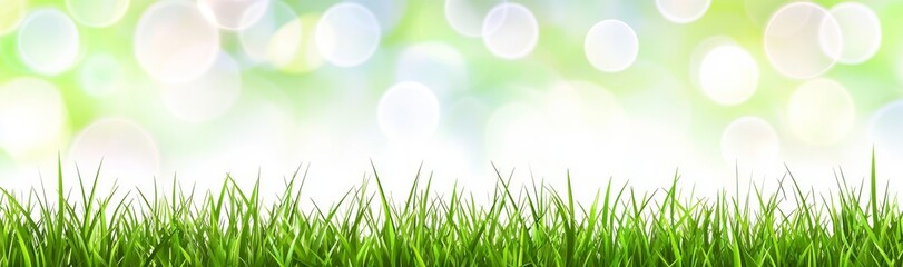 Fototapeta premium Sunny summer day featuring fresh green grass in a park